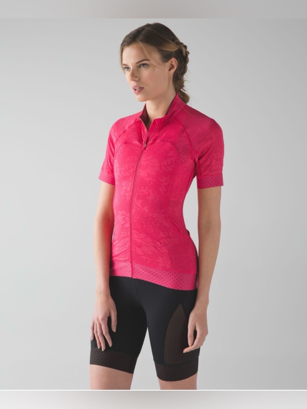 Lululemon‎ Leader of the Pack Short-Sleeve Cycling Gym Jersey w Full Zip 10 NWT
